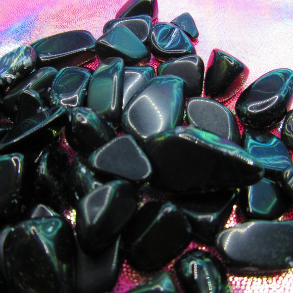 Black Obsidian Tumbled 3 Ounce Grid Set - Picture 5 of 6